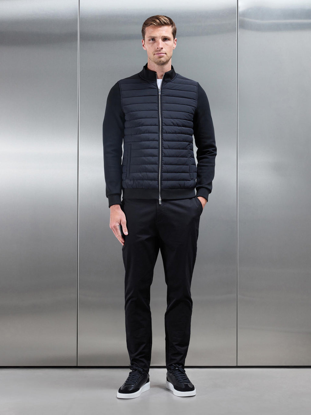 Hybrid Quilted Jacket in Black