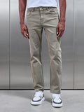 Straight Leg Denim Jeans in Olive